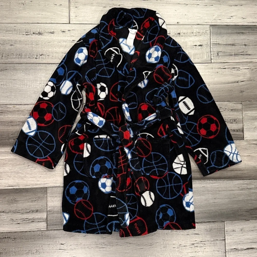 Cherokee Black and Red Fleece Robe